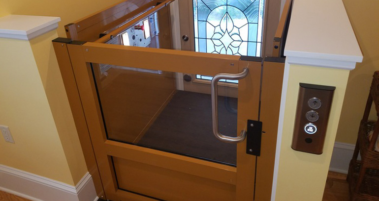 wheelchair lift inside a home